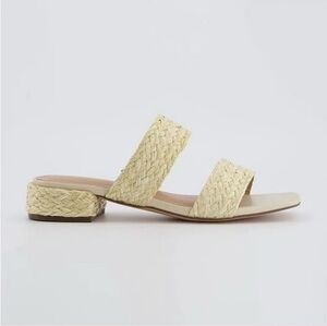 Joie Niki Raffia Straw Block Heel Sandal - Size 9